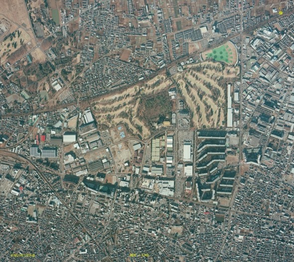 JR青梅線昭島駅の北口に広がる昭和飛行機工業の広大な敷地